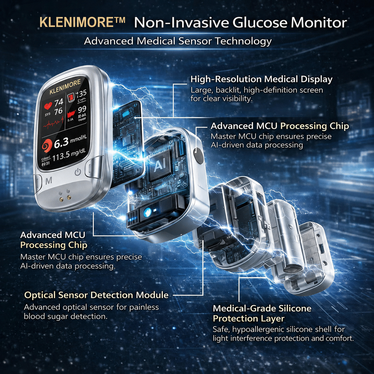 🔥Final 3 Hours：50% OFF🏆Develops Newly Launched Non-Invasive Smart Blood Sugar Tracking Device✅