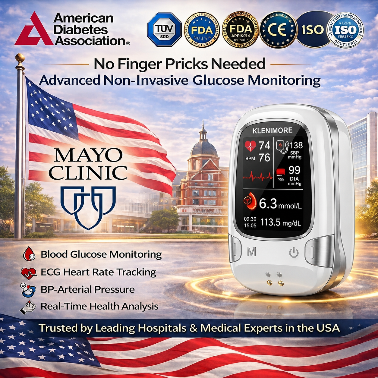 🔥Final 3 Hours：50% OFF🏆Develops Newly Launched Non-Invasive Smart Blood Sugar Tracking Device✅